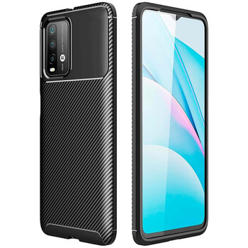 Ochranný silikonový obal karbon pro Xiaomi Redmi 9T - černý