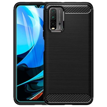 Ochranný silikonový obal karbon pro Xiaomi Redmi 9T - černý