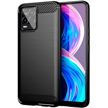 Ochranný silikonový obal karbon pro Realme 8 4G - černý