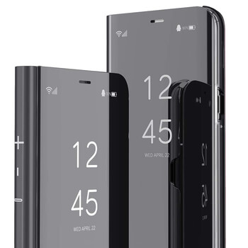 Zrcadlový silikonový flip obal pro Samsung Galaxy A52 A525F - černý