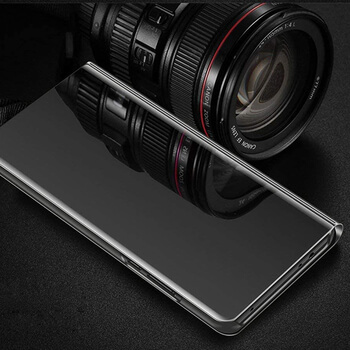 Zrcadlový silikonový flip obal pro Samsung Galaxy A42 A426B - černý