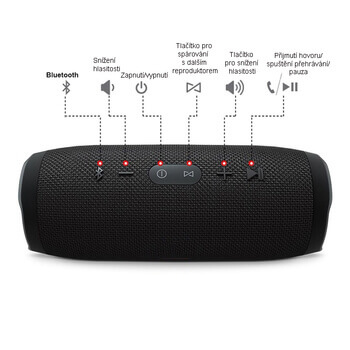 Bluetooth přenosný bezdrátový reproduktor 5. generace černý