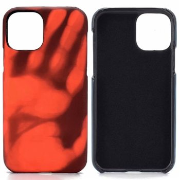 Měnící se termo ochranný kryt pro Apple iPhone 12 mini - černo/červený