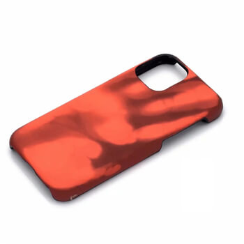 Měnící se termo ochranný kryt pro Apple iPhone 12 - černo/červený