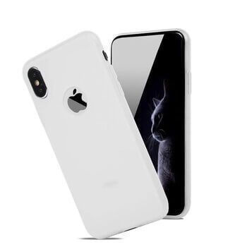 Silikonový matný obal s výřezem pro Apple iPhone 13 - bílý