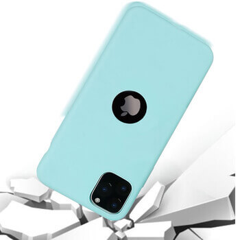 Silikonový matný obal s výřezem pro Apple iPhone 13 - světle modrý