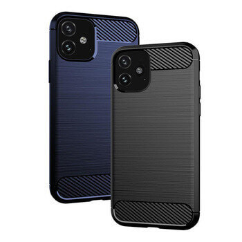 Ochranný silikonový obal karbon pro Apple iPhone 13 - černý
