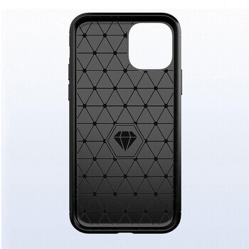 Ochranný silikonový obal karbon pro Apple iPhone 13 - černý