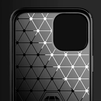Ochranný silikonový obal karbon pro Apple iPhone 13 - černý