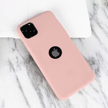 Silikonový matný obal s výřezem pro Apple iPhone 13 Pro - světle růžový