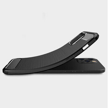 Ochranný silikonový obal karbon pro Apple iPhone 13 mini - černý