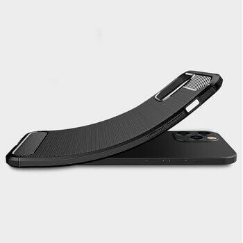 Ochranný silikonový obal karbon pro Apple iPhone 13 Pro - černý