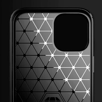 Ochranný silikonový obal karbon pro Apple iPhone 13 Pro - černý