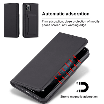 Magnetické flipové pouzdro s prostorem na karty pro Apple iPhone 13 Pro - černé