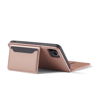 Magnetické flipové pouzdro s prostorem na karty pro Apple iPhone 12 - světle růžové