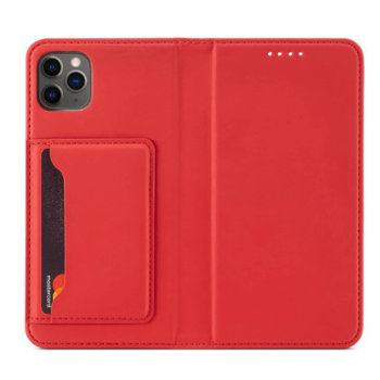 Magnetické flipové pouzdro s prostorem na karty pro Apple iPhone 13 Pro - červené