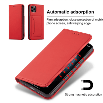 Magnetické flipové pouzdro s prostorem na karty pro Apple iPhone 13 Pro - červené