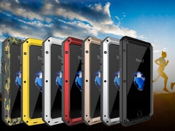 EXTRÉMNĚ odolný hliníkovo-silikonový obal pro Apple iPhone 8 - stříbrný