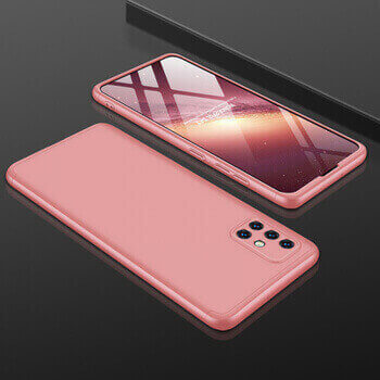 Ochranný 360° celotělový plastový kryt pro Samsung Galaxy A22 4G A225F - růžový