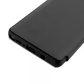 Zrcadlový silikonový flip obal pro Samsung Galaxy A22 4G A225F - černý
