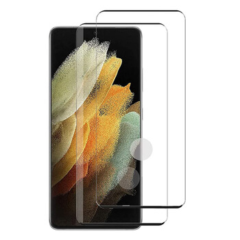 3D zahnuté ochranné tvrzené sklo pro Samsung Galaxy S21 Ultra 5G G998B - černé