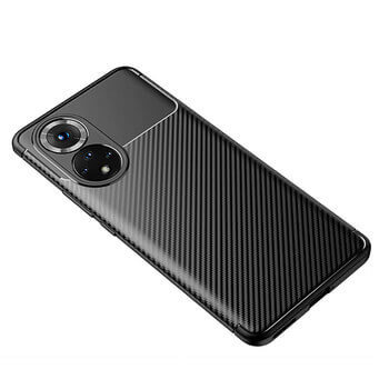 Ochranný silikonový obal karbon pro Huawei P50 - černý