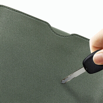 Ochranný koženkový obal pro Apple MacBook Pro 14" (2021, M1) - světle zelený