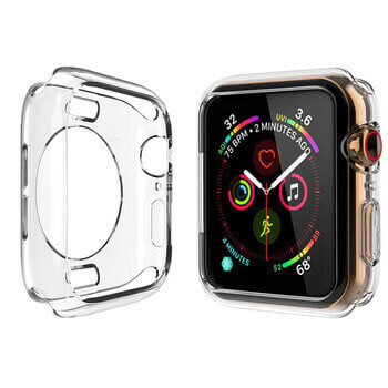 Ultratenký silikonový obal pro chytré hodinky Apple Watch 45 mm (7.série) - průhledný