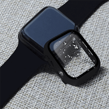 2v1 Kryt s ochranným sklem na Apple Watch 45 mm (7.série) - černý