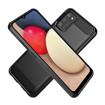 Ochranný silikonový obal karbon pro Samsung Galaxy A03s A037G - černý