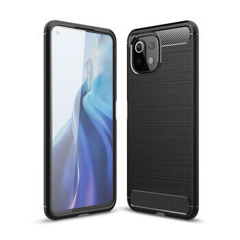 Ochranný silikonový obal karbon pro Xiaomi 11 Lite 5G NE - černý
