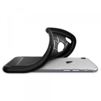 Ochranný silikonový obal karbon pro Apple iPhone SE (2022) - černý