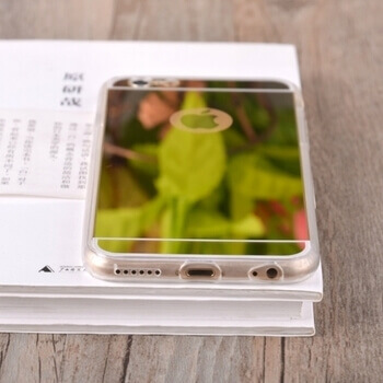 Silikonový zrcadlový ochranný obal pro Apple iPhone SE (2022) - stříbrný