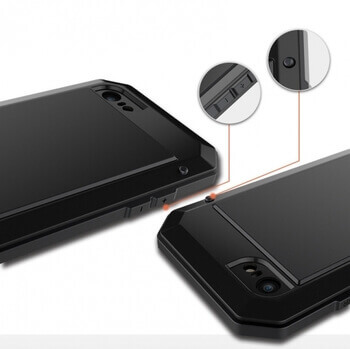 EXTRÉMNĚ odolný hliníkovo-silikonový obal pro Apple iPhone SE (2022) - černý