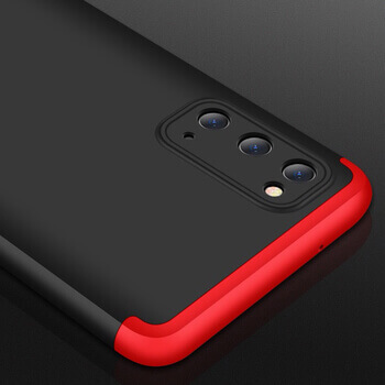 Ochranný 360° celotělový plastový kryt pro Samsung Galaxy S21 FE 5G - červený
