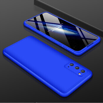 Ochranný 360° celotělový plastový kryt pro Samsung Galaxy S21 FE 5G - modrý