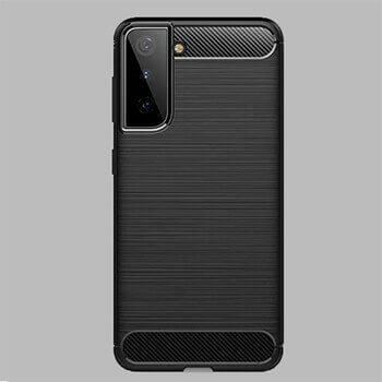 Ochranný silikonový obal karbon pro Samsung Galaxy S22 Plus 5G - černý