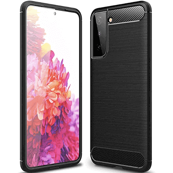 Ochranný silikonový obal karbon pro Samsung Galaxy S22 Plus 5G - černý