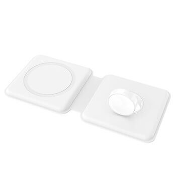 2v1 Bezdrátová nabíječka a dokovací stanice MagSafe pro Apple iPhone, Apple Watch, AirPods (7.série) bílá