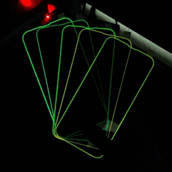 3x Ochranné tvrzené sklo se svítícím rámečkem pro Apple iPhone 6/6S - 2+1 zdarma - zelené