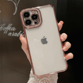 Ochranný silikonový obal s kamínky Apple iPhone 11 - světle růžový