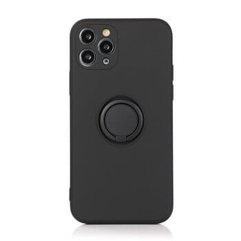 Silikonový ochranný obal s držákem na prst Apple iPhone 12 - černý