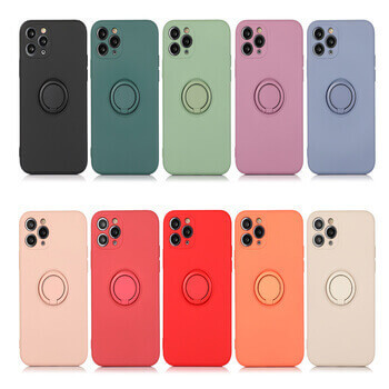 Silikonový ochranný obal s držákem na prst Apple iPhone X/XS - černý