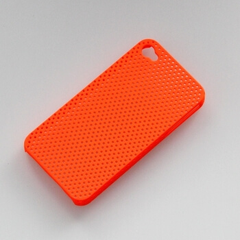 Plastový dirkovaný ochranný kryt pro Apple iPhone 4/4S - oranžový