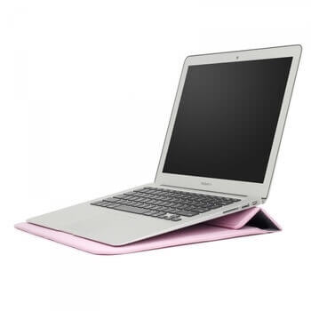 2v1 Pouzdro s magnetem a stojánkem z ekokůže pro Apple MacBook Air 13,6" (2022, M2) - světle růžové