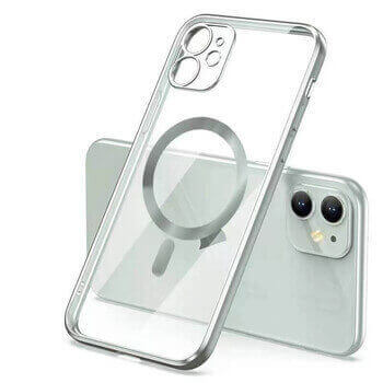 MagSafe silikonový kryt pro Apple iPhone 14 Pro - stříbrný