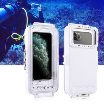 Vodotěsné pouzdro pro profesionální potápění a šnorchlování až do 40 metrů pro iPhone 14 Pro - bílé