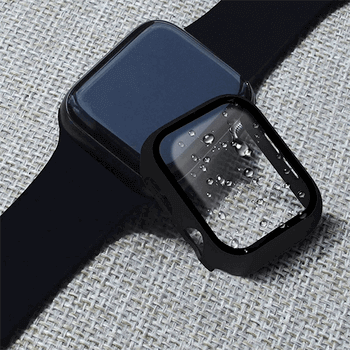 2v1 Kryt s ochranným sklem na Apple Watch 45 mm (8.série) - černý