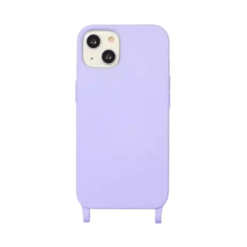 Gumový ochranný kryt se šňůrkou na krk pro Apple iPhone 12 Pro - fialový