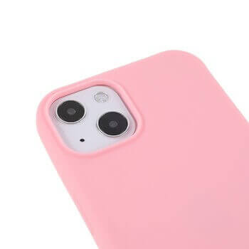 Gumový ochranný kryt se šňůrkou na krk pro Apple iPhone 14 - světle růžový